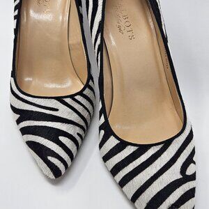 Talbot's Naomi Calf Hair Zebra Pumps, Size 8W